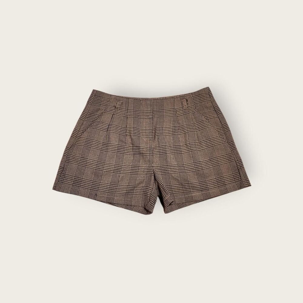 Vintage Y2k early 2000s XOXO brown plaid low rise preppy coquette mini shorts